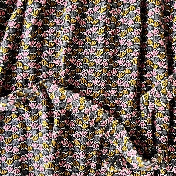 Boden Dress 4L Floral Embroidered Long Sleeve Tie Back Midi Flowy Smocked Cuffs - Picture 7 of 12